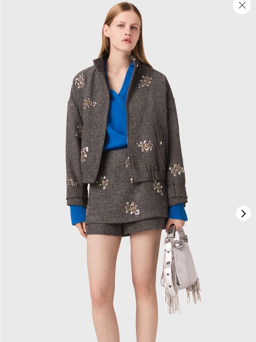 Maje - Floral embroidered shorts